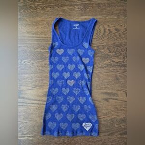 Express Blue Heart Tank Top Sz.XS